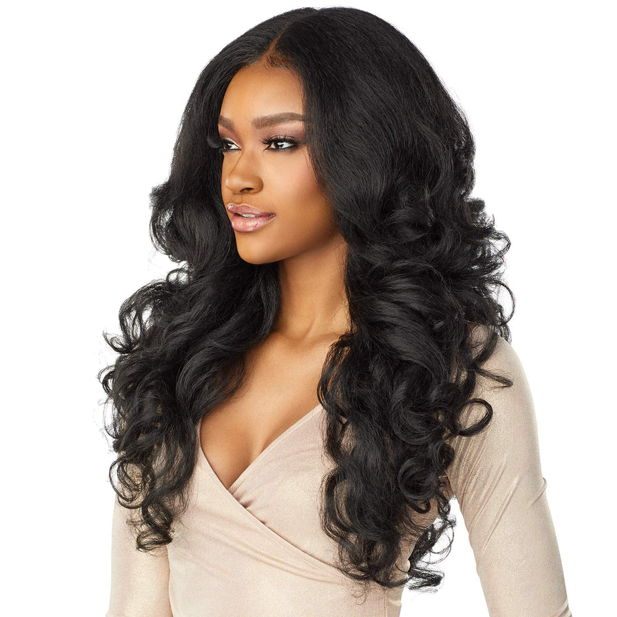 Zoom sur la ligne de cheveux pré-découpée de la perruque Latisha