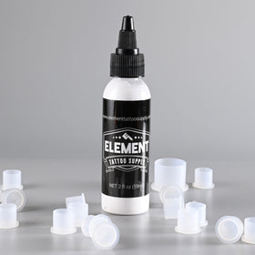Zoom sur la texture de l'encre blanche Element Tattoo Supply