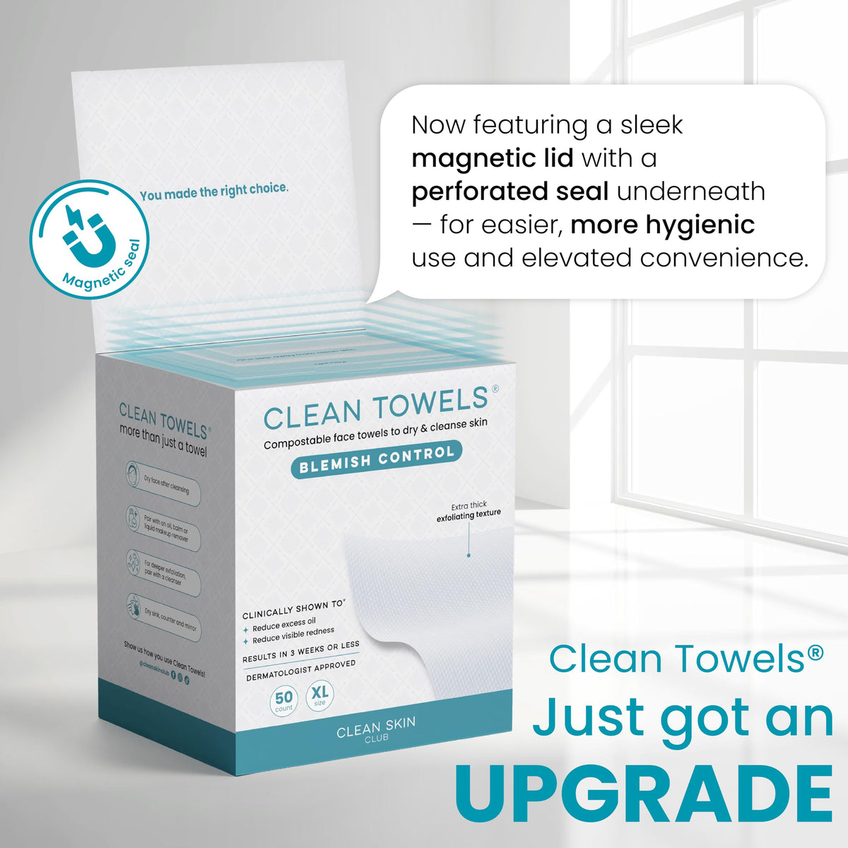 Zoom sur la texture des serviettes CLEAN SKIN CLUB