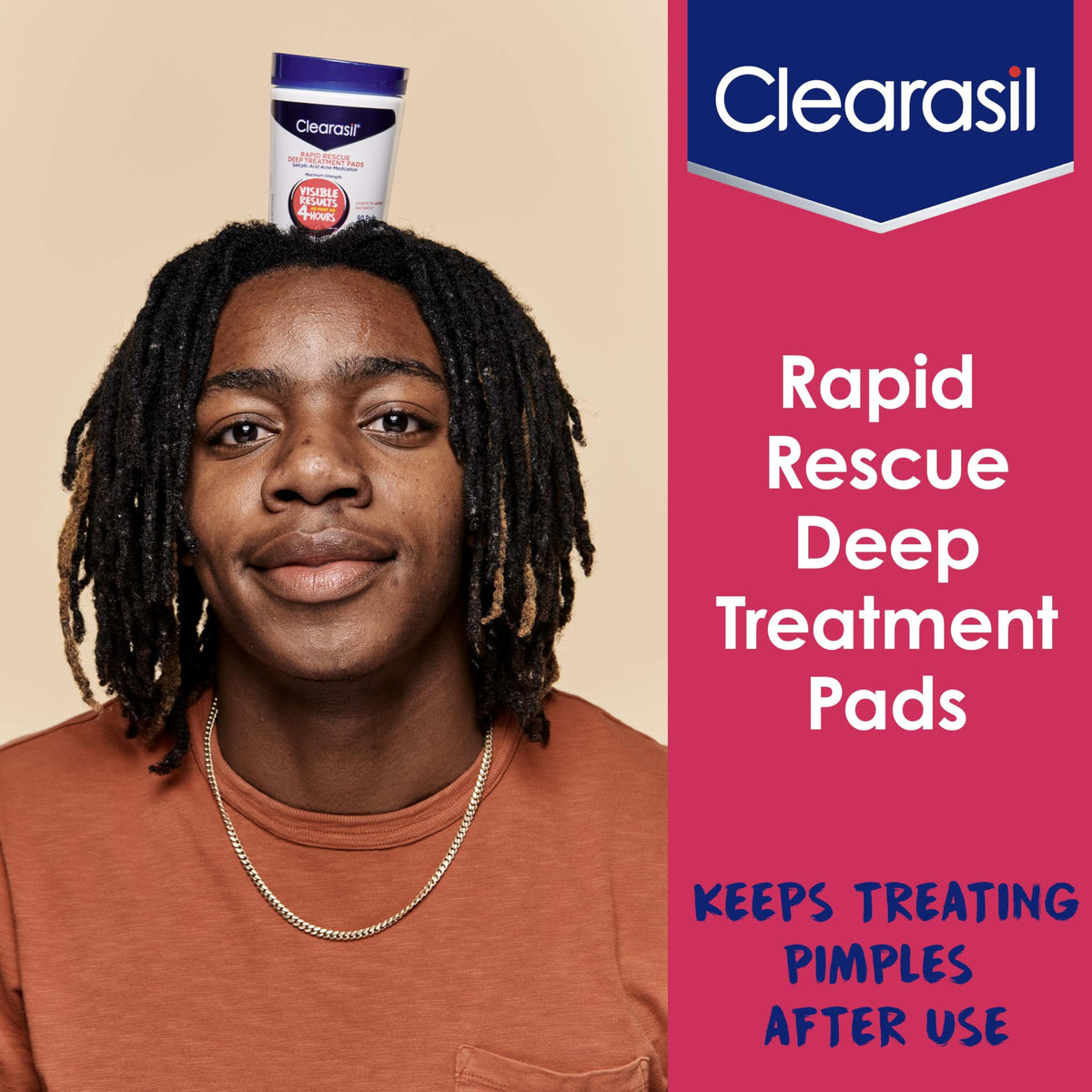 Zoom sur la texture des tampons Clearasil