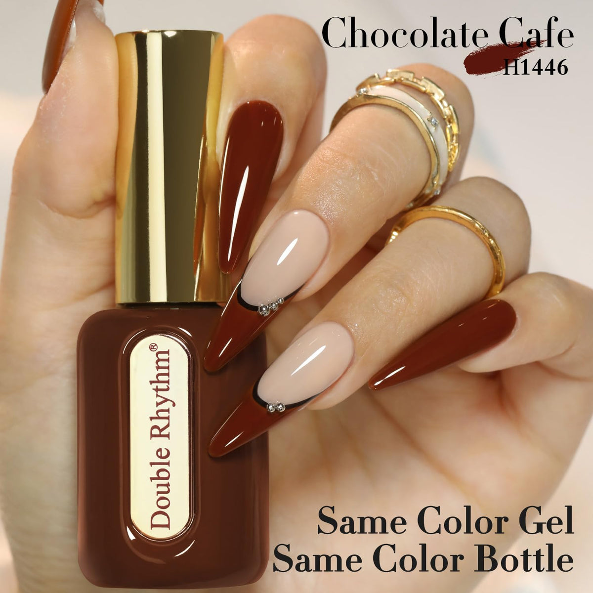 Zoom sur la texture du vernis gel Double Rhythm couleur Bourgogne