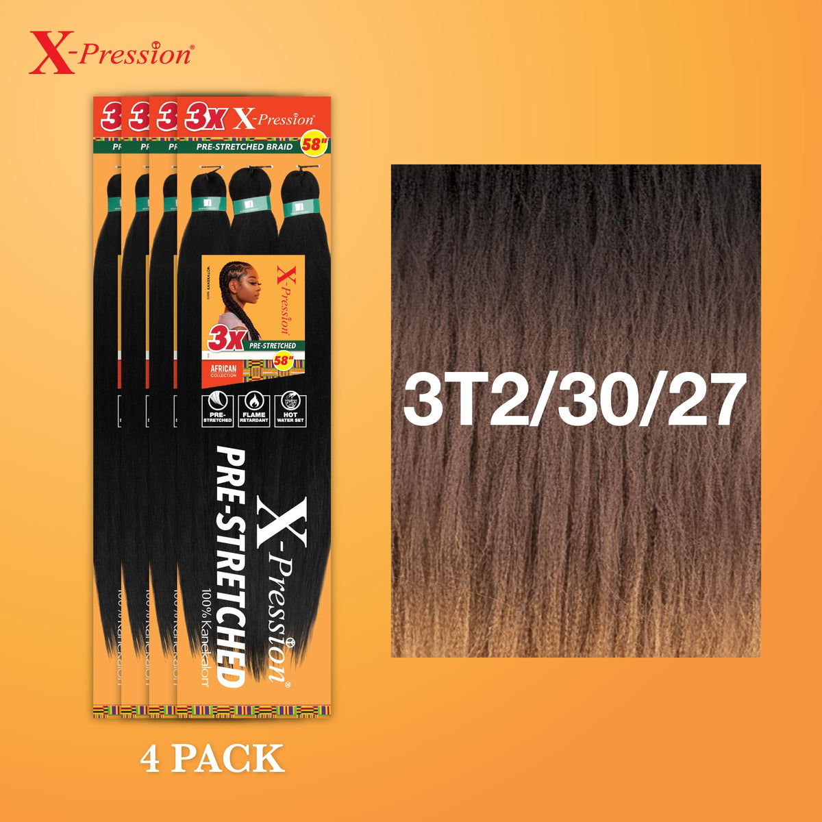 Zoom sur la texture yaki des tresses Sensationnel X-Pression