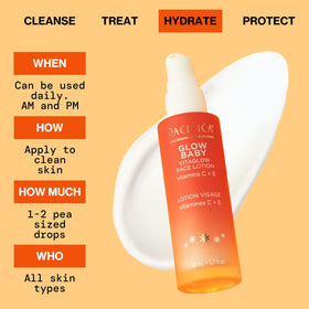Zoom sur le flacon de lotion visage Glow Baby VitaGlow Pacifica