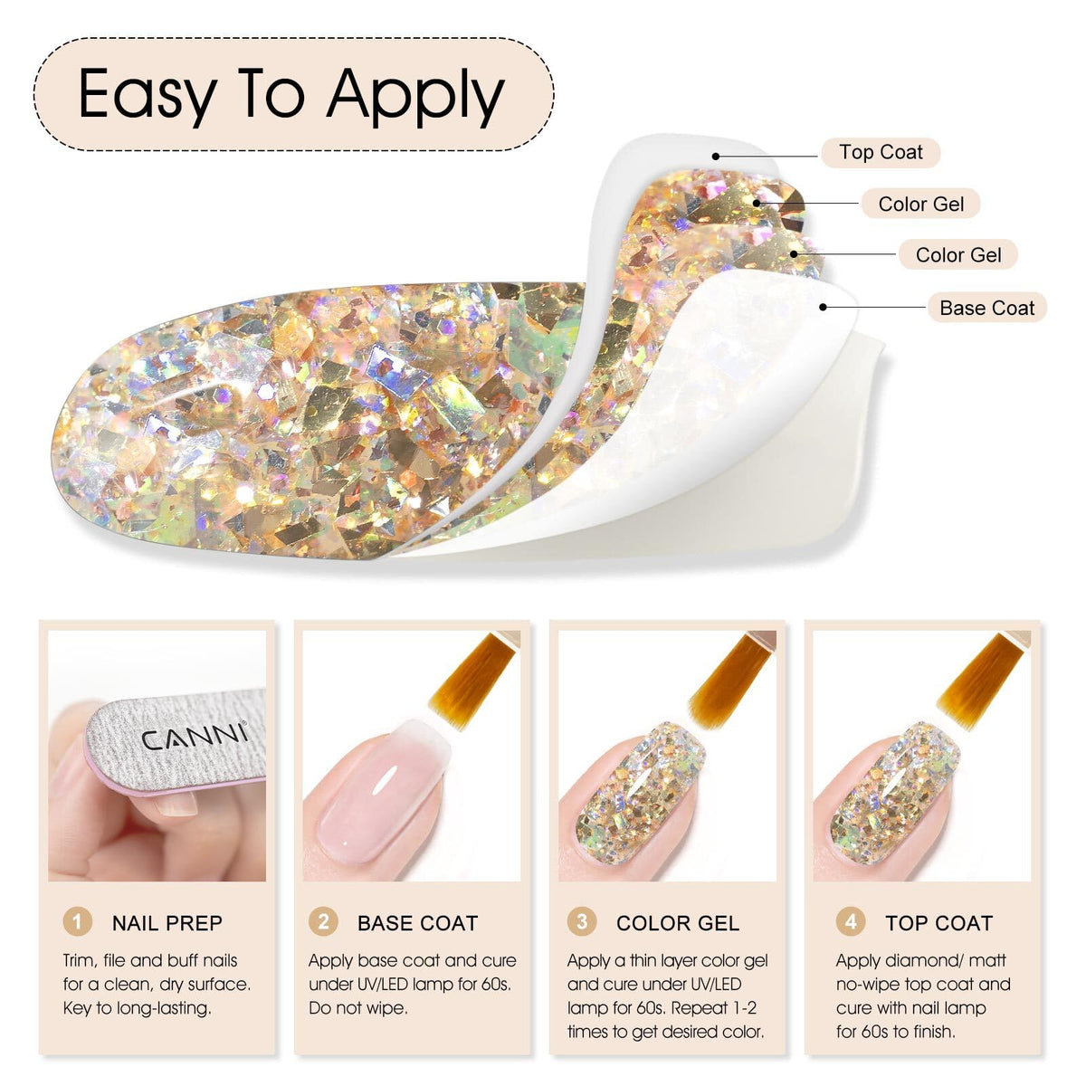 Zoom sur le flacon de vernis à ongles CANNI 9ml