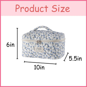 Zoom sur le motif floral de la trousse de maquillage uekeboag