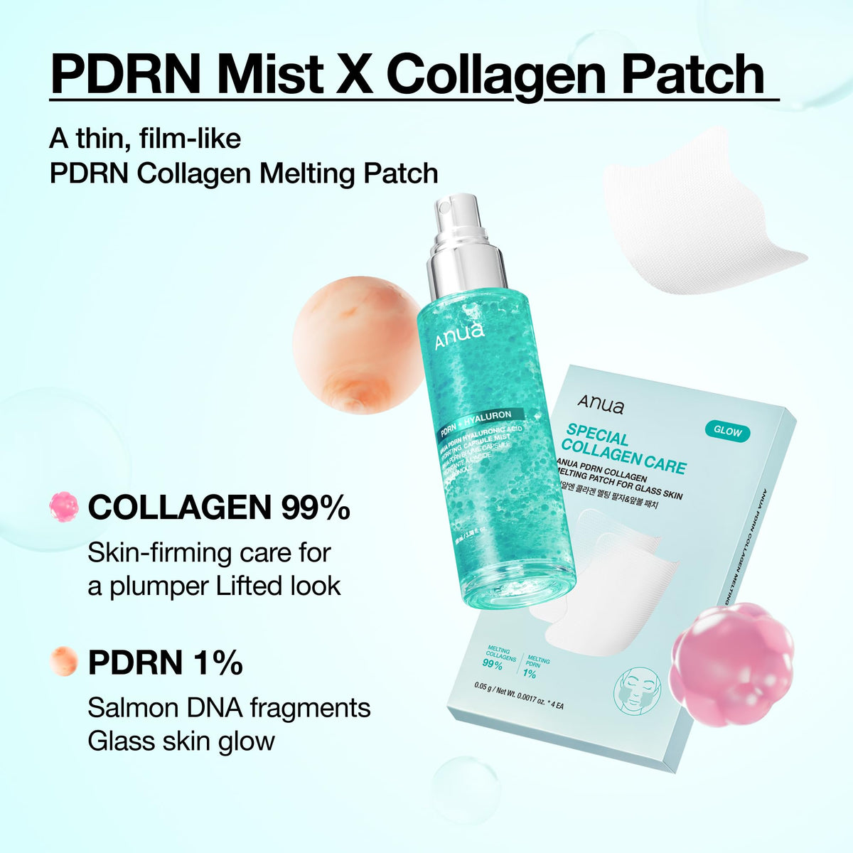 Zoom sur le patch ANUA PDRN avec texture nano maillage