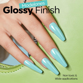 Zoom sur le pinceau du Vernis à Ongles Gel Bleu modelones