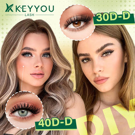 Zoom sur les cils de 9 à 18 mm du kit KEYYOU