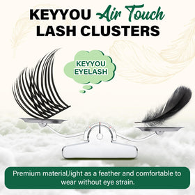 Zoom sur les cils en grappes KEYYOU D Curl 10mm