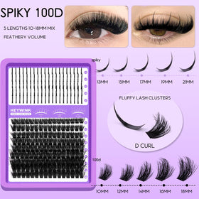 Zoom sur les clusters de cils en flocon et picots du kit HEYWINK