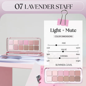 Zoom sur les fards scintillants de la palette CLIO