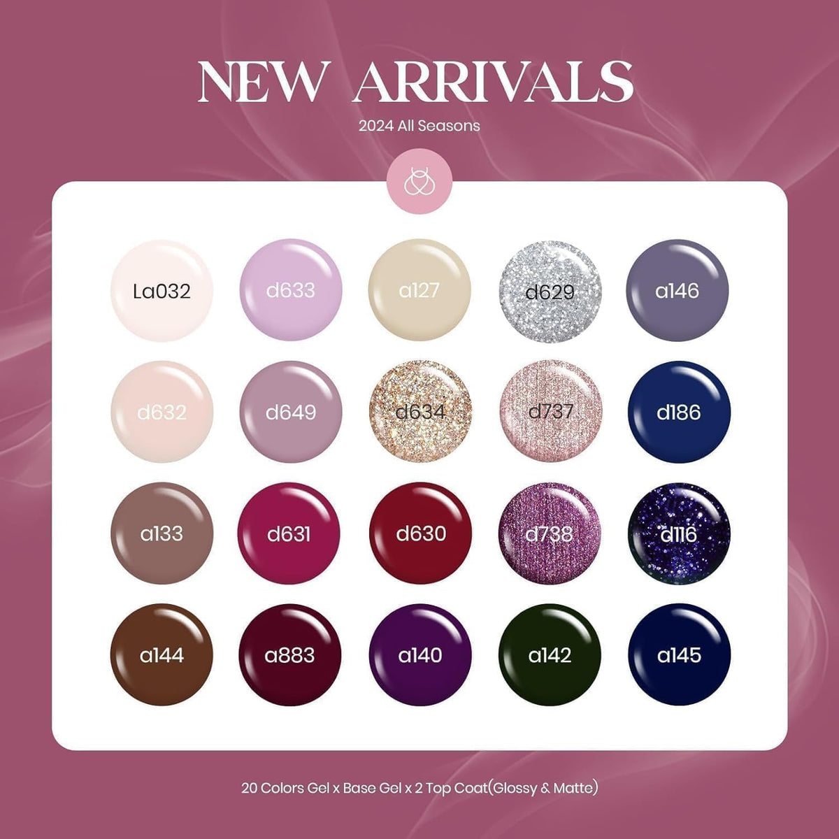 Zoom sur les flacons de vernis à ongles gel avec couleurs pailletées