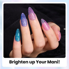 zoom sur les paillettes du vernis à ongles gel beetles Chameleon