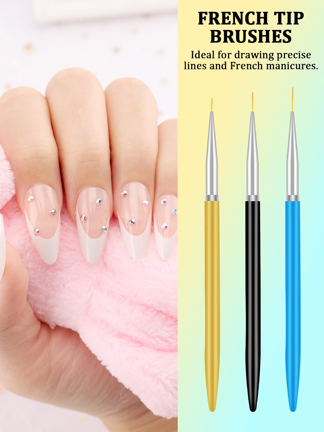 Zoom sur les pinceaux de nail art YOOVR avec poils synthétiques