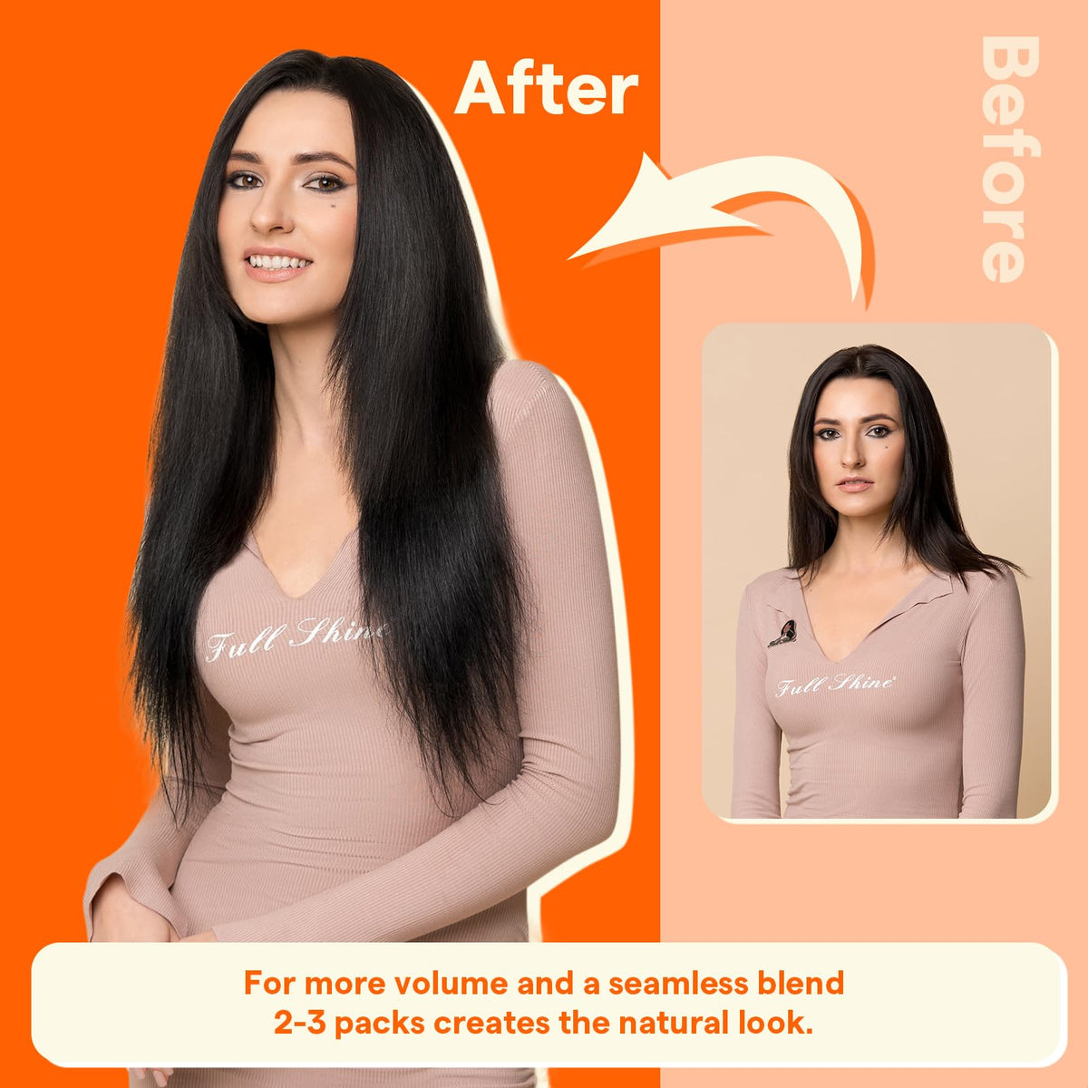 Zoom sur les pointes des extensions de cheveux Full Shine