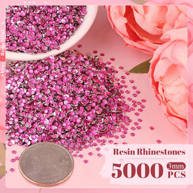 Zoom sur les strass en résine de 3mm Hot Pink