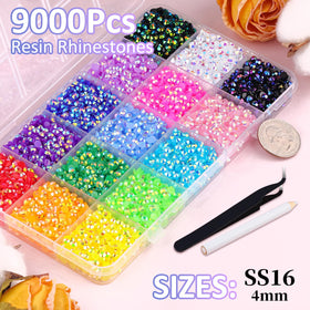 Zoom sur les strass en résine de 4mm avec éclat unique