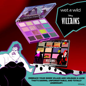 Zoom sur les teintes brillantes et mates de la palette Disney Villains