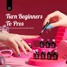 Zoom sur les teintes de gel rose du kit beetles