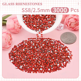 Zoom sur strass en verre cristal Rouge clair BELLEBOOST