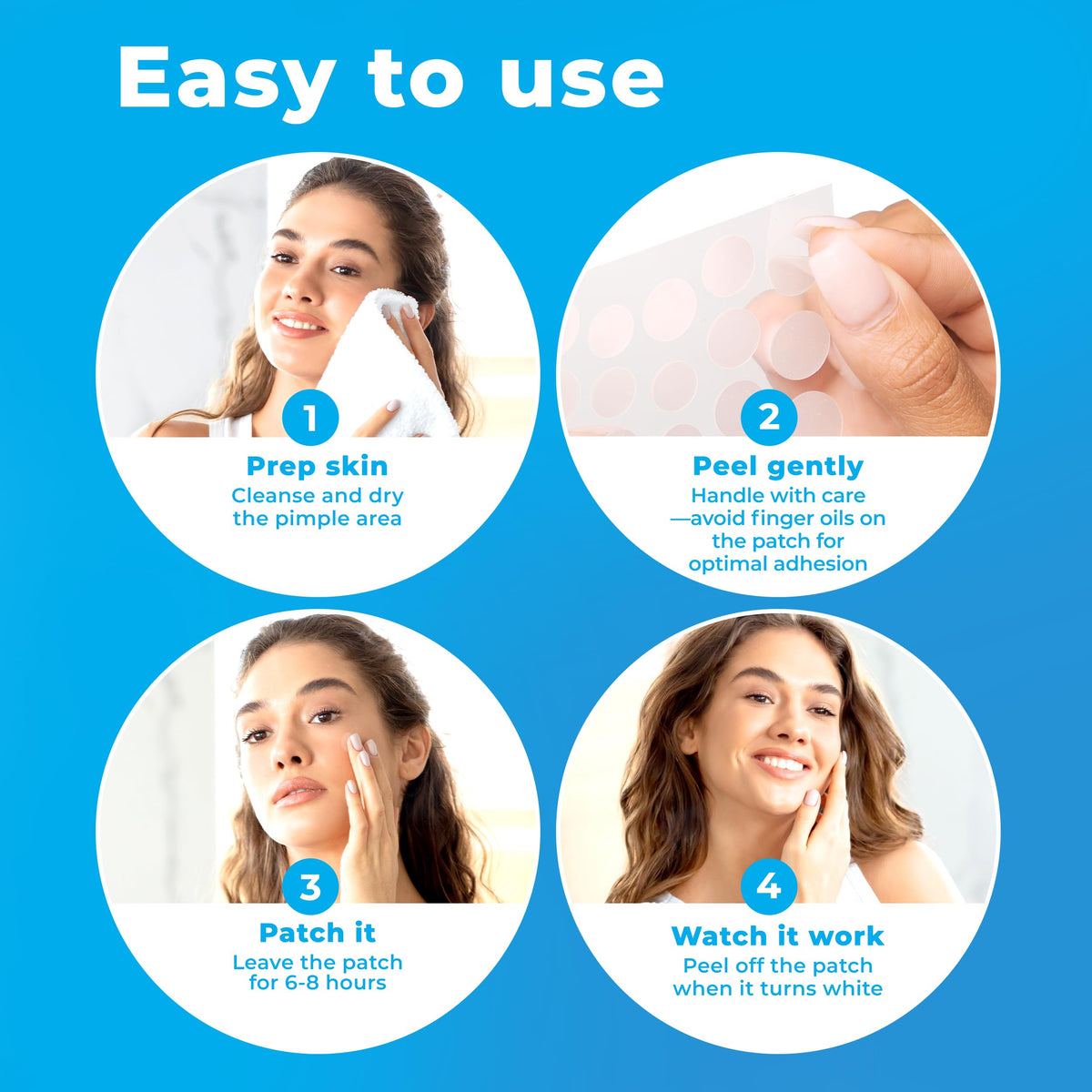 Zoom sur un patch anti-imperfections sur peau propre