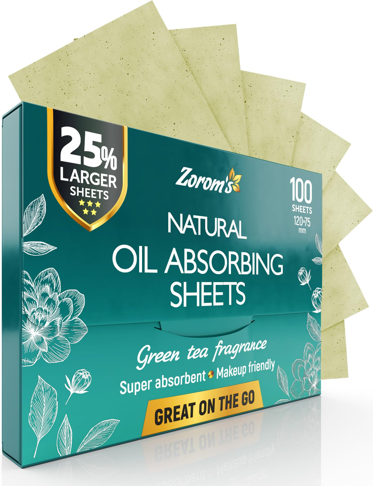 ZOROM'S feuilles absorbantes XL pour le visage, paquet avant